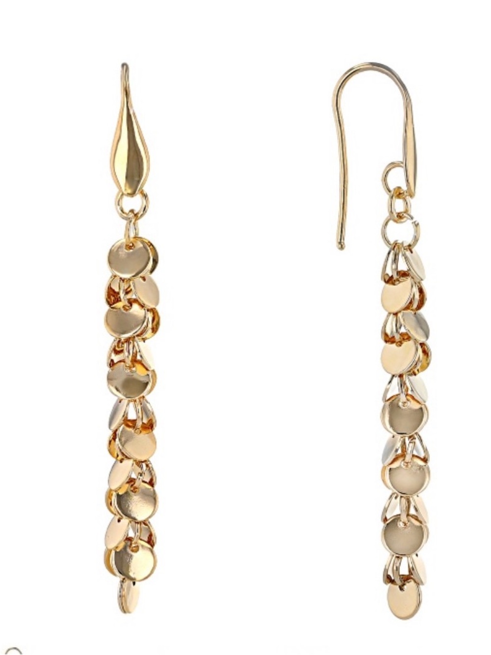18K Yellow Gold Over Bronze Dangle Earrings